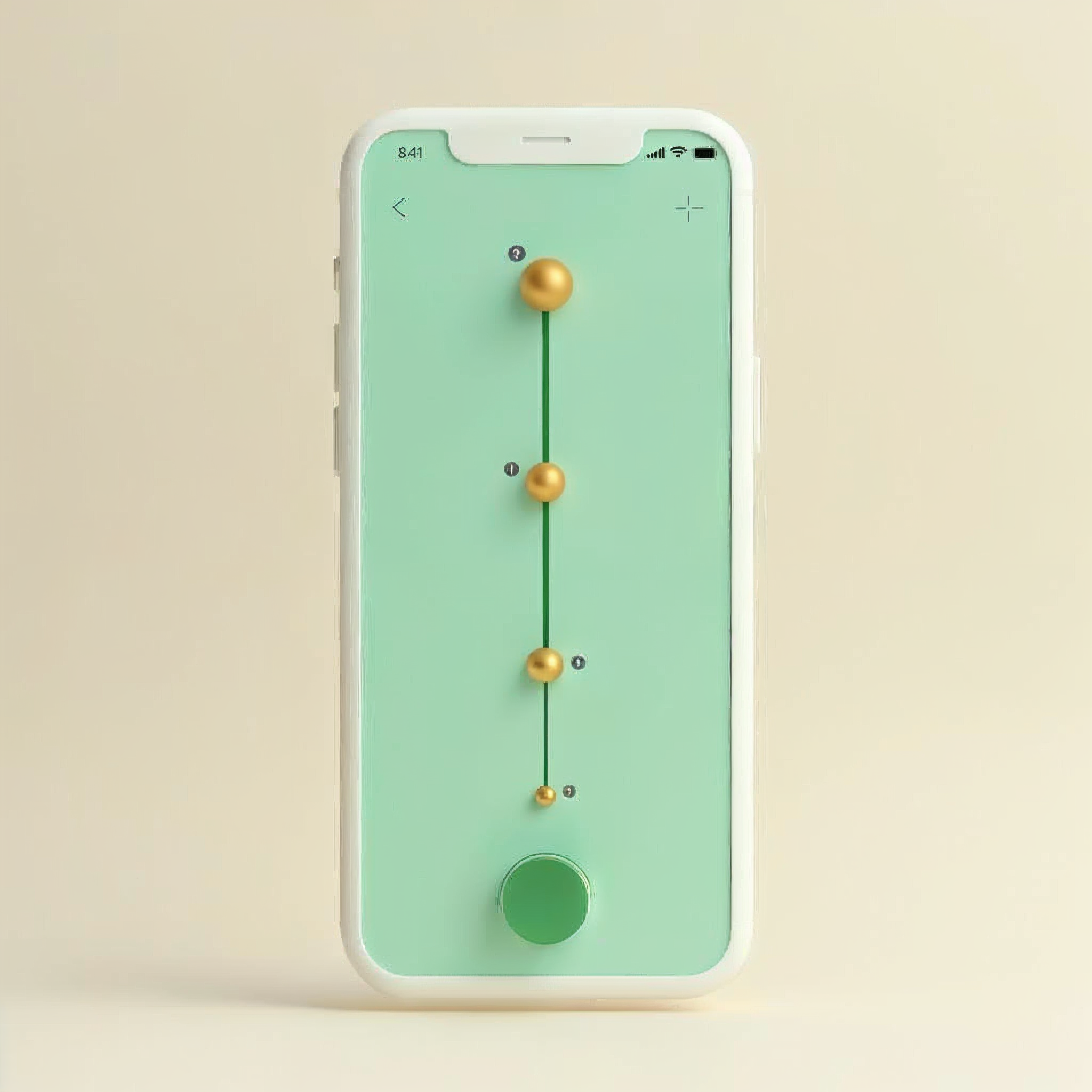Concept render of the Mawakib App: friends shown as points along the route line, ahead of and behind you